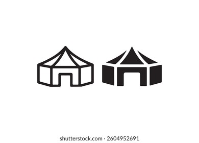 Circus tent icon in outline and solid Vector