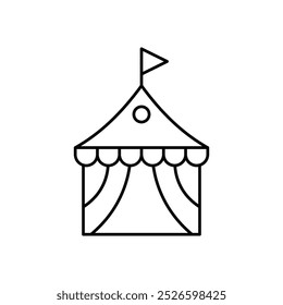 circus tent icon. Outline style design isolated on white background