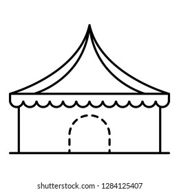 Circus tent icon. Outline circus tent vector icon for web design isolated on white background