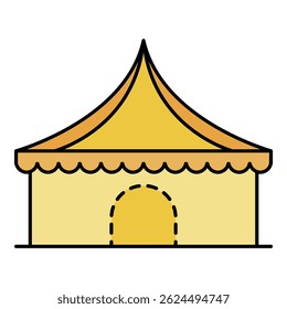 Circus tent icon. Outline circus tent vector icon color flat isolated on white