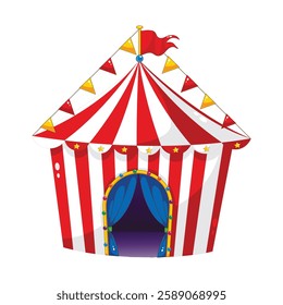 circus tent icon over white background. colorful design. vector illustration