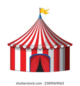 circus tent icon over white background. colorful design