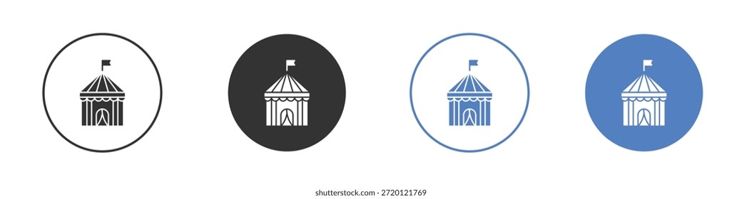 Conjunto de pictograma de icono de carpa de circo. Diseños de iconos de Vector