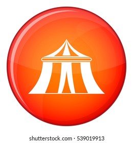 Circus tent icon in red circle isolated on white background vector illustration