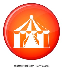 Circus tent icon in red circle isolated on white background vector illustration