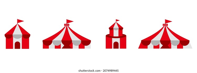 circus tent icon set, circus tent vector set sign symbol