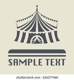 Circus tent icon or sign, vector illustration