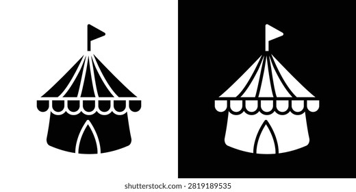 Circus tent icon simple designs set.