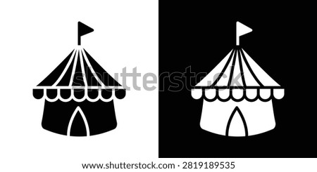 Circus tent icon simple designs set.