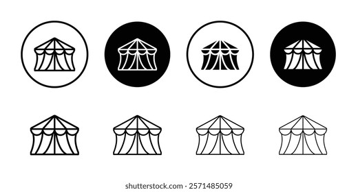 circus tent icon Simple outline illustration set