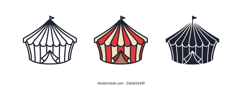 circus tent icon symbol template for graphic and web design collection logo vector illustration