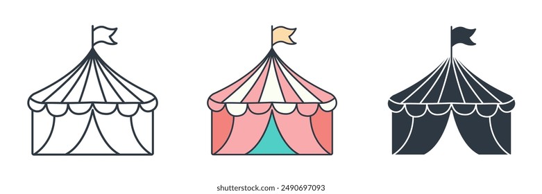 Circus Tent icon theme symbol vector illustration isolated on white background