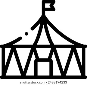 circus tent icon. Thin Linear Style Design Isolated On White Background