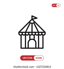 Circus tent icon vector