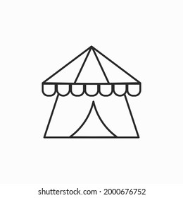 circus tent icon vector from event collection. Thin line circus tent outline icon vector illustration