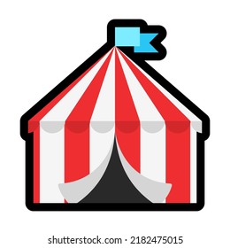 Circus tent icon vector flat design isolated on white background