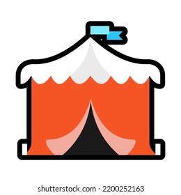 Circus tent icon vector flat design emoji isolated on white background