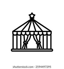 circus tent icon vector, line style icon