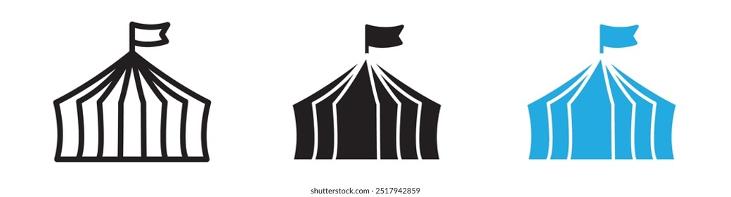 Circus tent icon vector set illustration