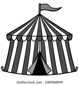 Circus Tent Illustration - A vector cartoon illustration of a Circus Tent.