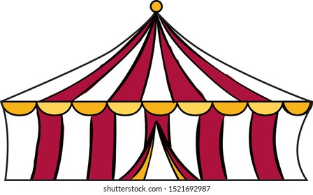 Circus tent, illustration, vector on white background.