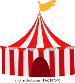 Circus tent, illustration, vector on white background.