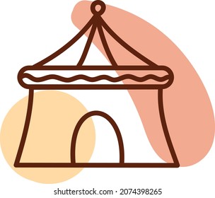 Circus tent, illustration, vector, on a white background.