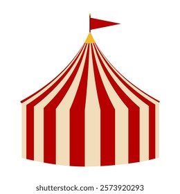 Circus Tent Isolated. Carnival Tent for posters, cards, tickets and playbills.