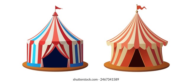 Circus tent isolated on white background