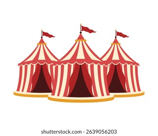 Circus tent isolated on white background	