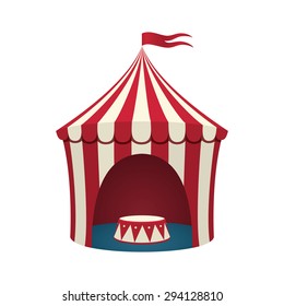 Circus tent, isolated on white background.