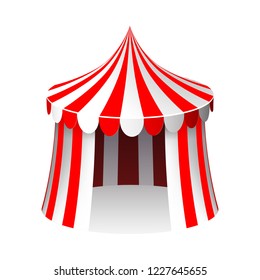 Circus tent isolated realistic 3d cartoon design vector illustration