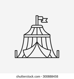 circus tent line icon