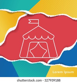 circus tent line icon
