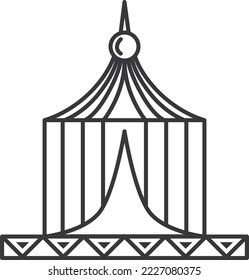 Circus tent line icon. Carnival show symbol