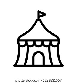 circus tent line icon illustration vector graphic