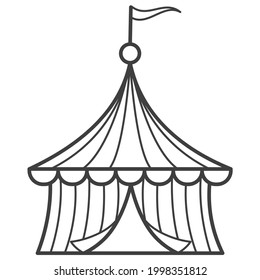 Circus tent line icon. Outline simple vector pictogram isolated on white background. Logo and symbol.