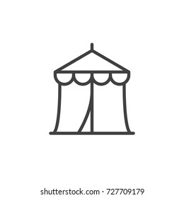 Circus tent line icon, outline vector sign, linear style pictogram isolated on white. Symbol, logo illustration. Editable stroke