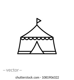 circus tent line icon - vector illustration eps10