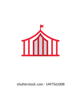 circus tent line logo flat