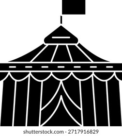 Diseño de icono de Vector de línea de tienda de circo