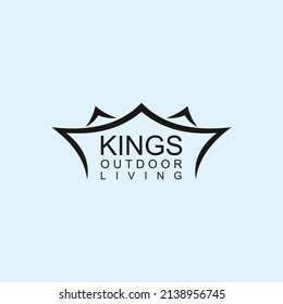 circus tent logo with crown vector silhouette illustration template