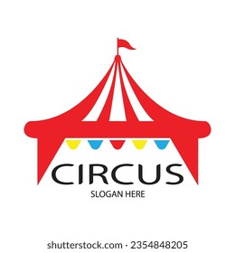 ilustración de diseño de logotipo de tienda de circo