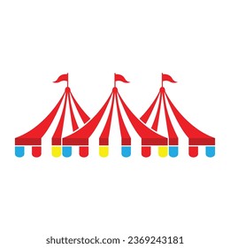 circus tent logo design template illustration