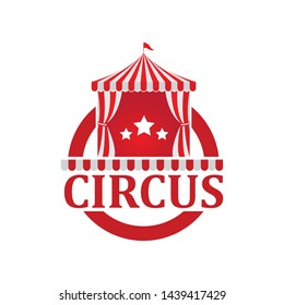 Circus tent logo template Vector illustration.
