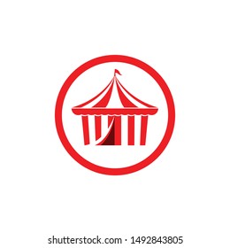 Circus tent logo template Vector illustration