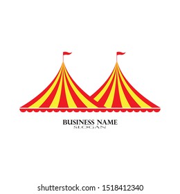 Circus tent logo template Vector illustration
