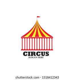 Circus tent logo template Vector illustration
