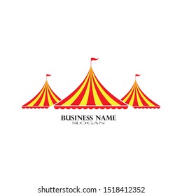 Circus tent logo template Vector illustration
