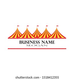 Circus tent logo template Vector illustration
